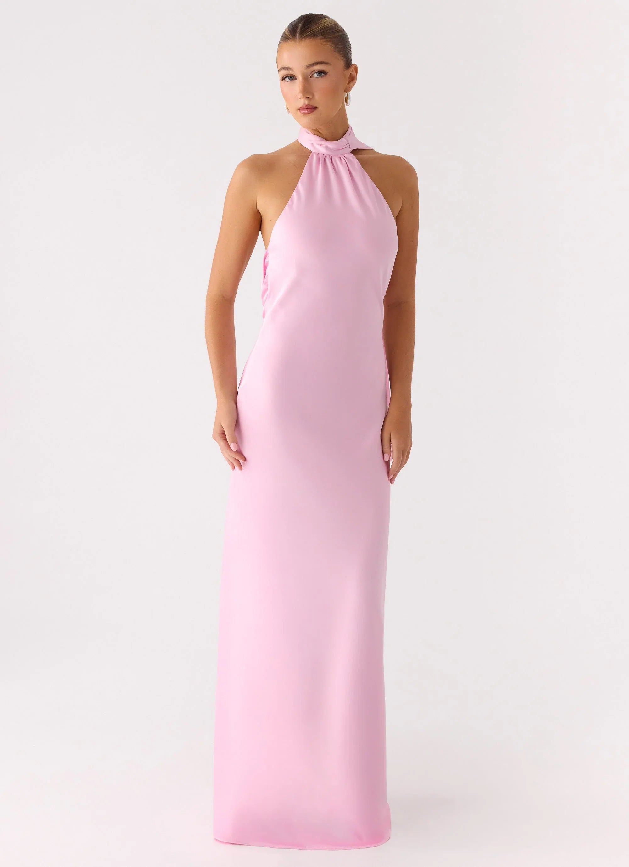 Robe longue écharpe Keena - Rose