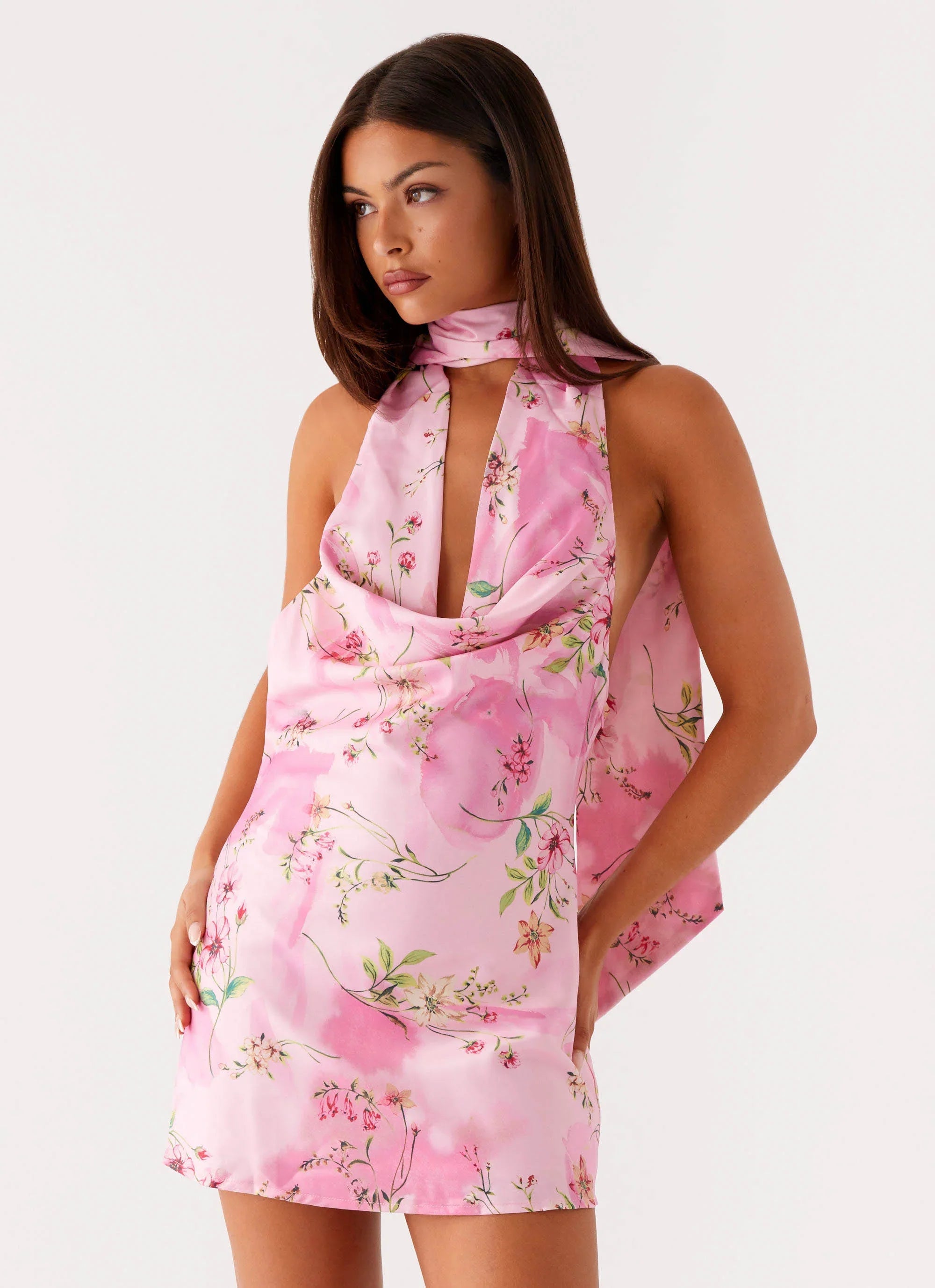 Robe Courte Heidi - Imprimé Floral Rose
