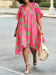 Loose And Comfortable Polka-dot Dress