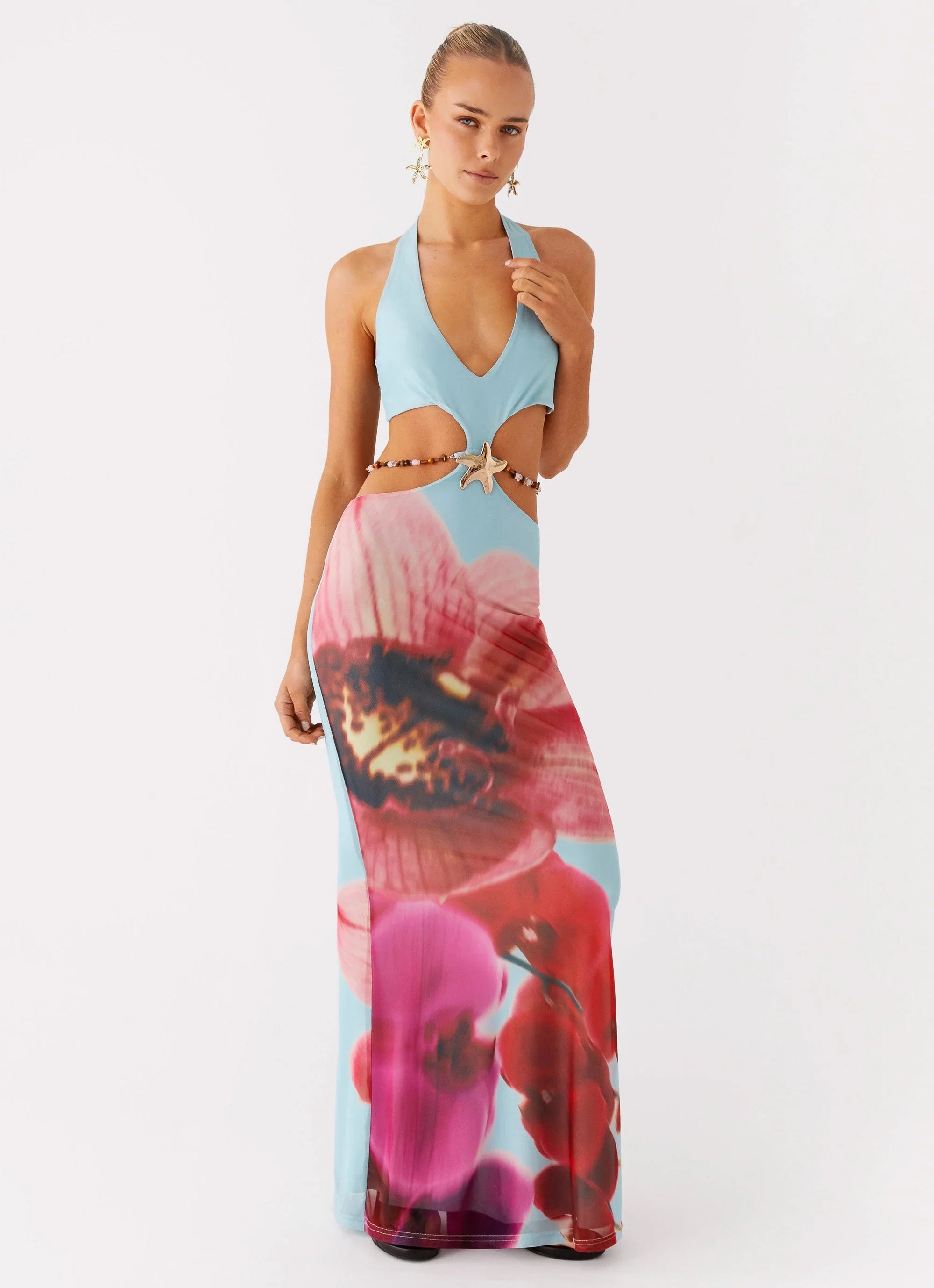 Robe longue Time To Dance - Turquoise Bloom