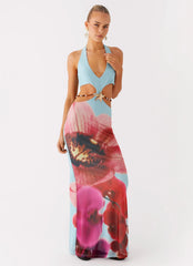 Robe longue Time To Dance - Turquoise Bloom