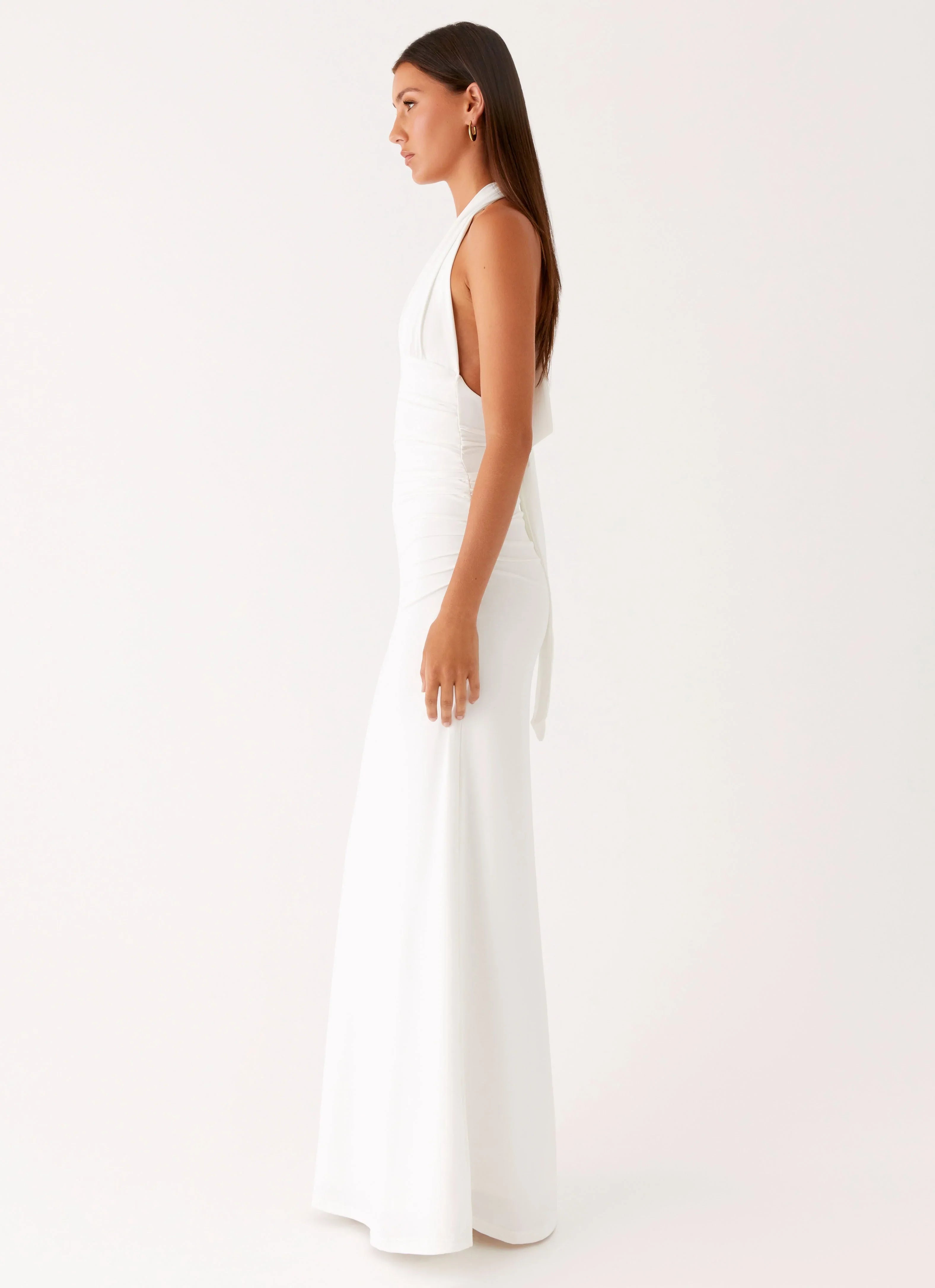 Robe longue Ilaria à col noué - Blanc