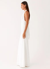 Robe longue Ilaria à col noué - Blanc