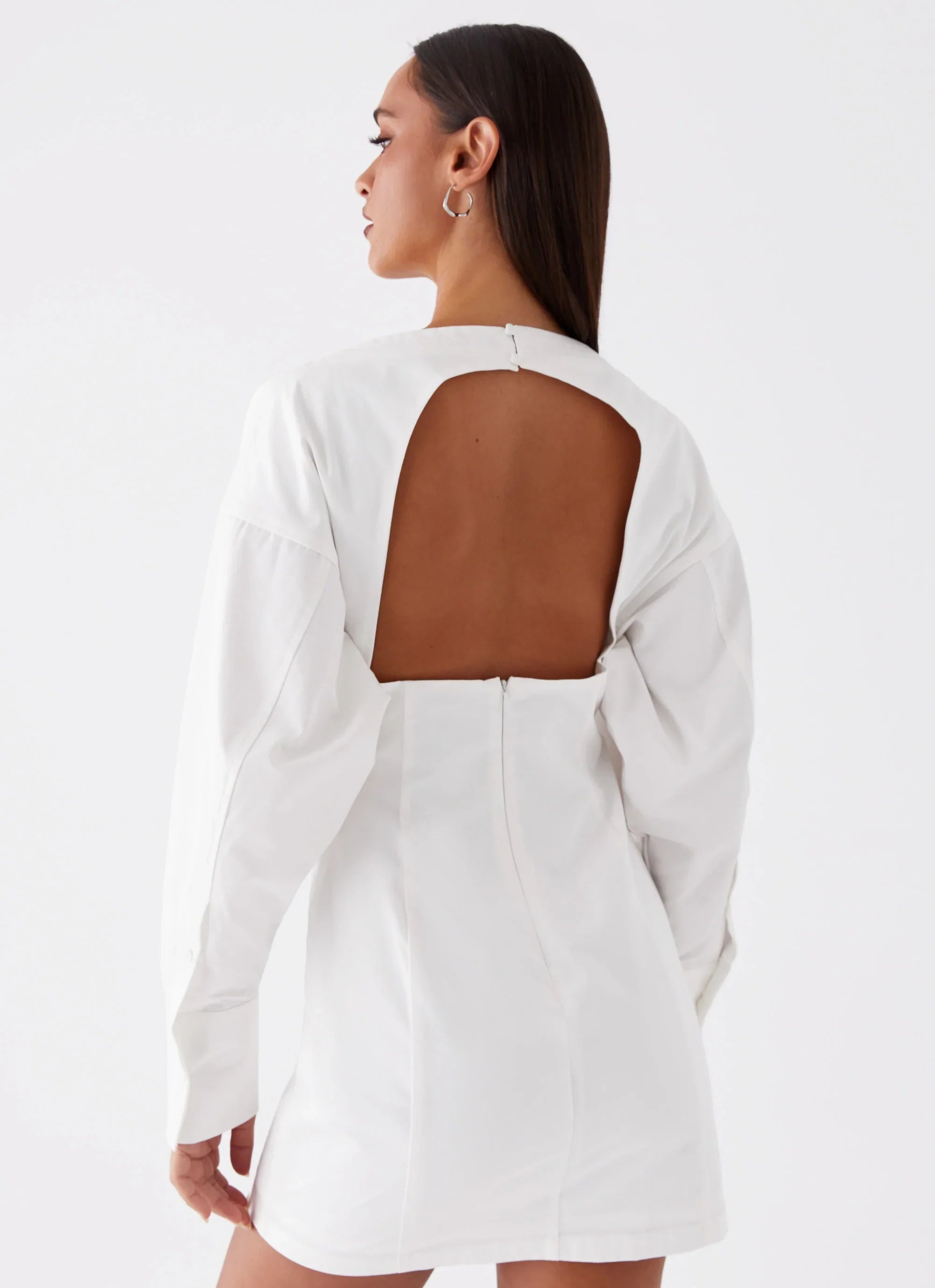 Mini-robe chemise Dynasty – Blanc