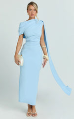 Robe Visenta - Robe à manches asymétriques bleue