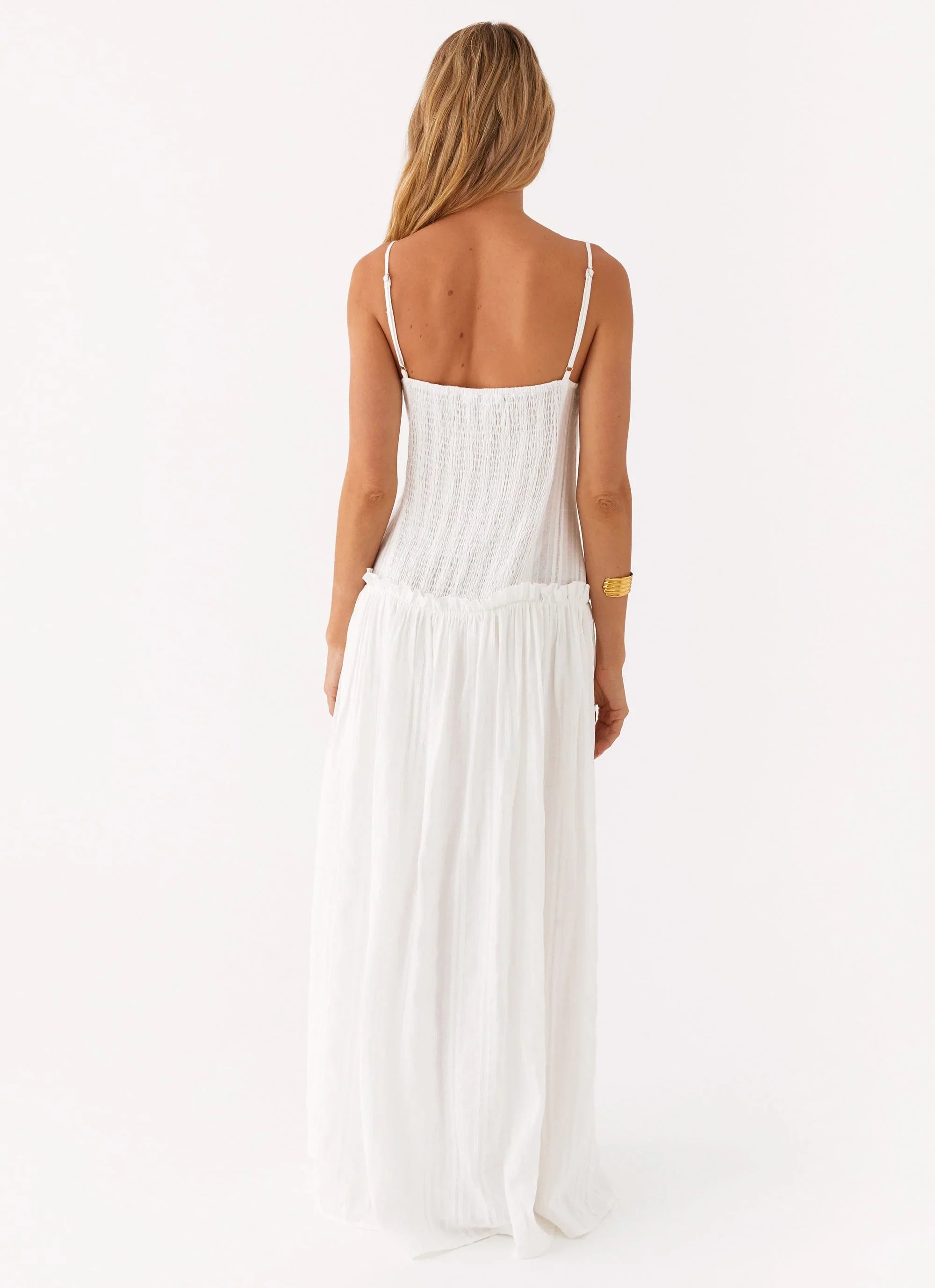 Robe longue taille basse Jacinda - Ivoire