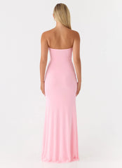 Robe longue bustier Iroha - Rose