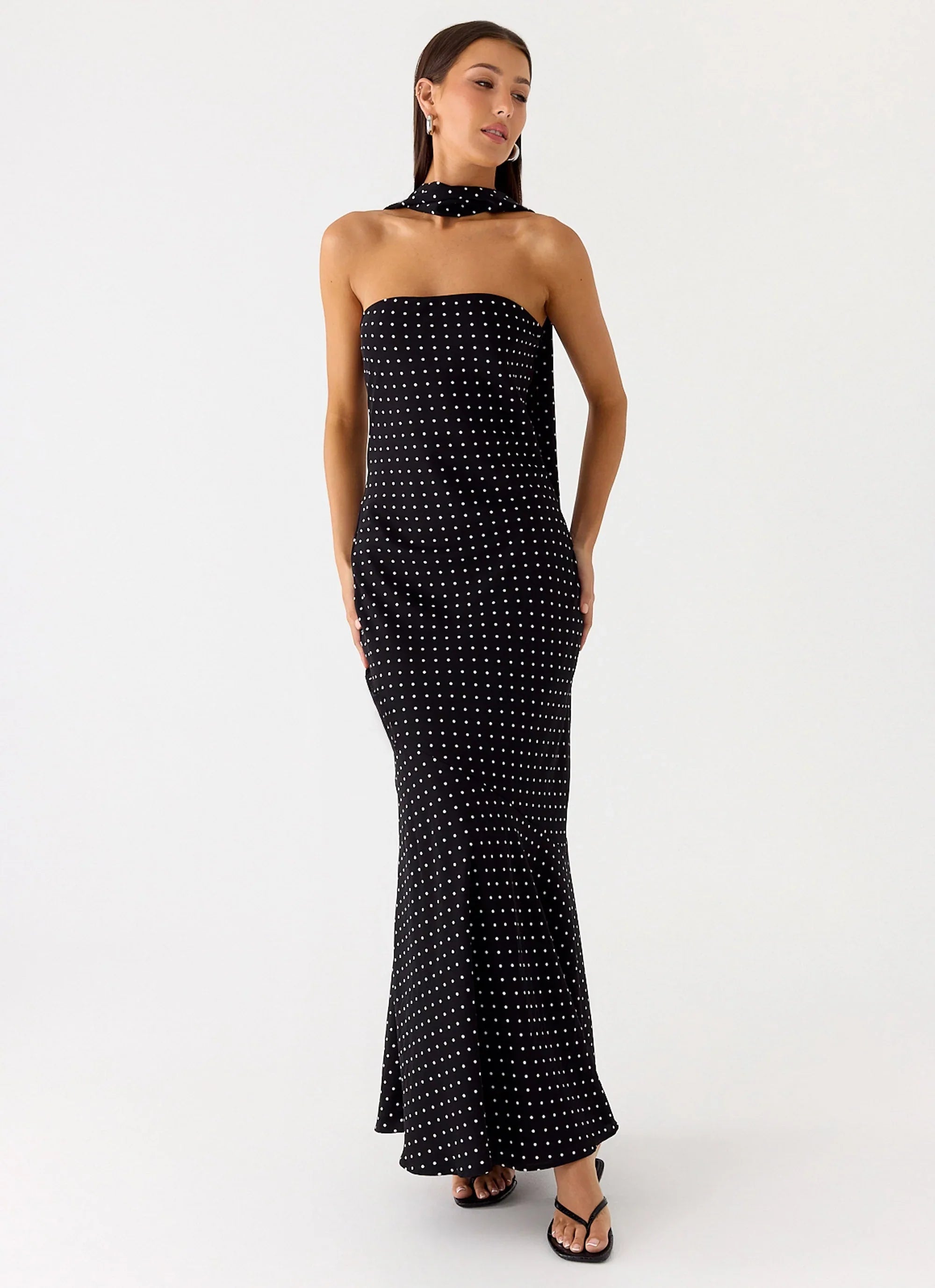 Robe longue Under The Pagoda - Pois noirs
