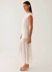 Robe midi Arielle à dos ouvert - Blanc