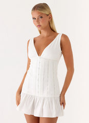 Robe courte Gretel - Blanc