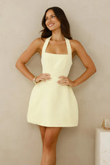 Robe Courte Halter de Service Hôtelier Jaune