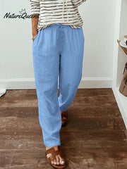 Women'sCotton And Linen Casual Pants