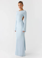 Robe longue à manches longues Midnight Song - Bleu brumeux