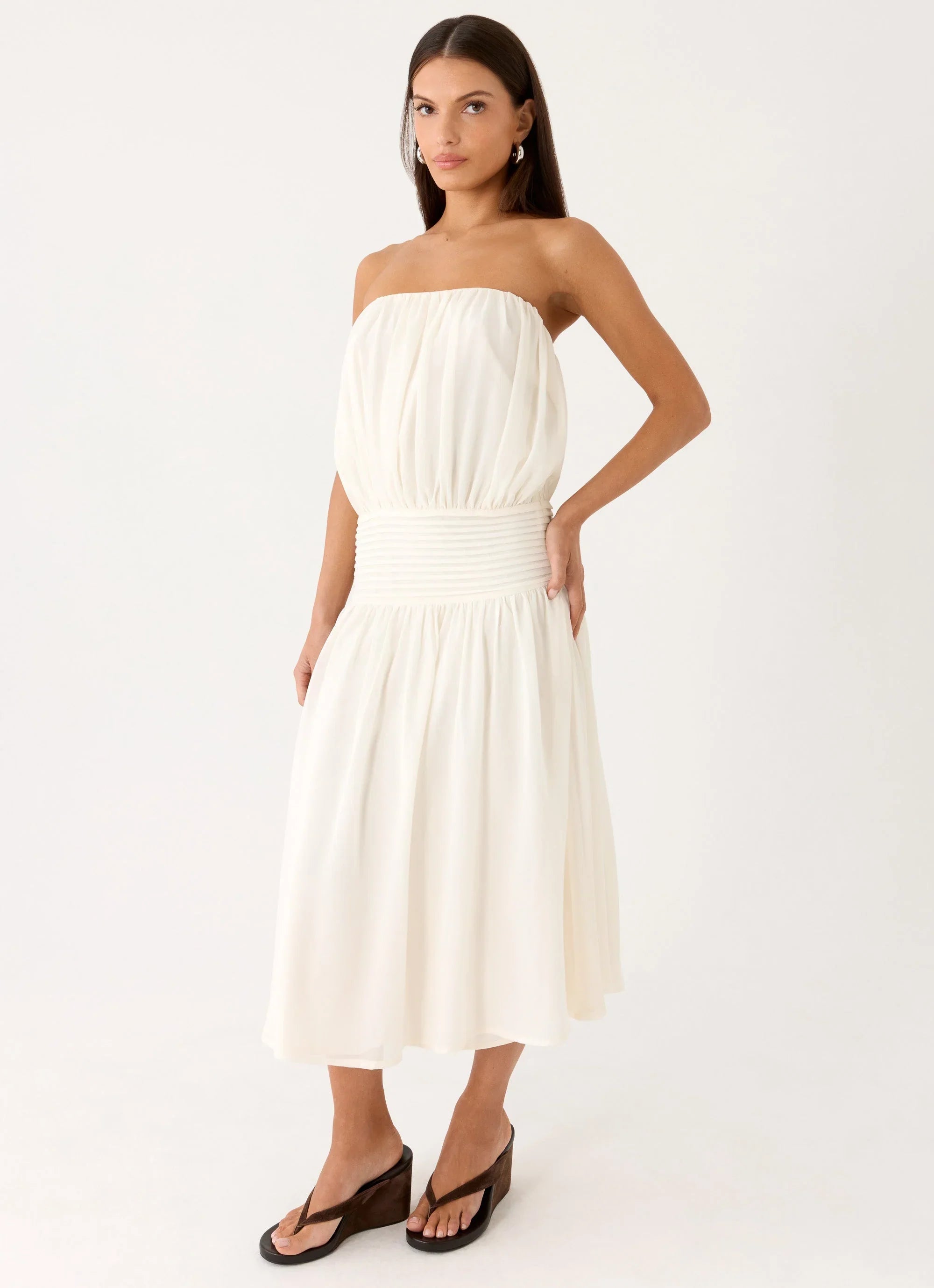 Robe longue Calanthe - Ivoire