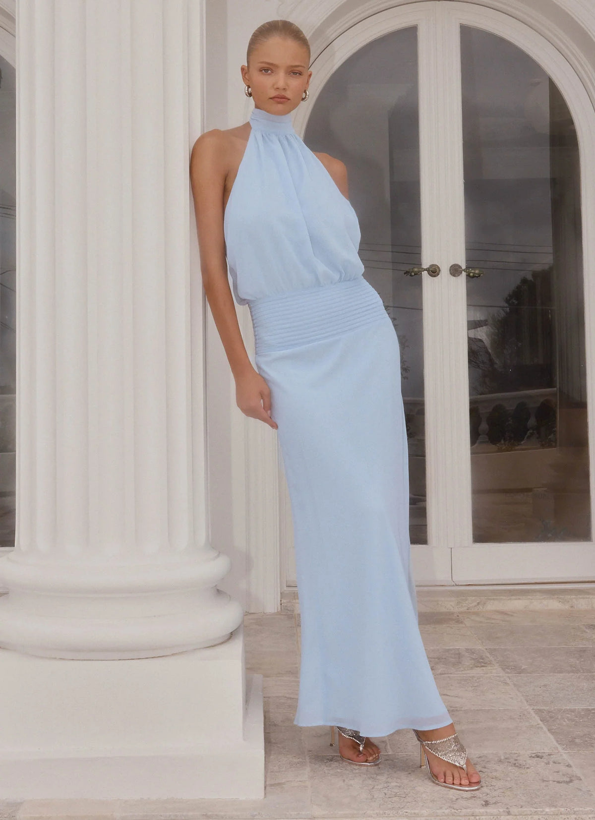 Robe longue Lalia - Bleu pâle