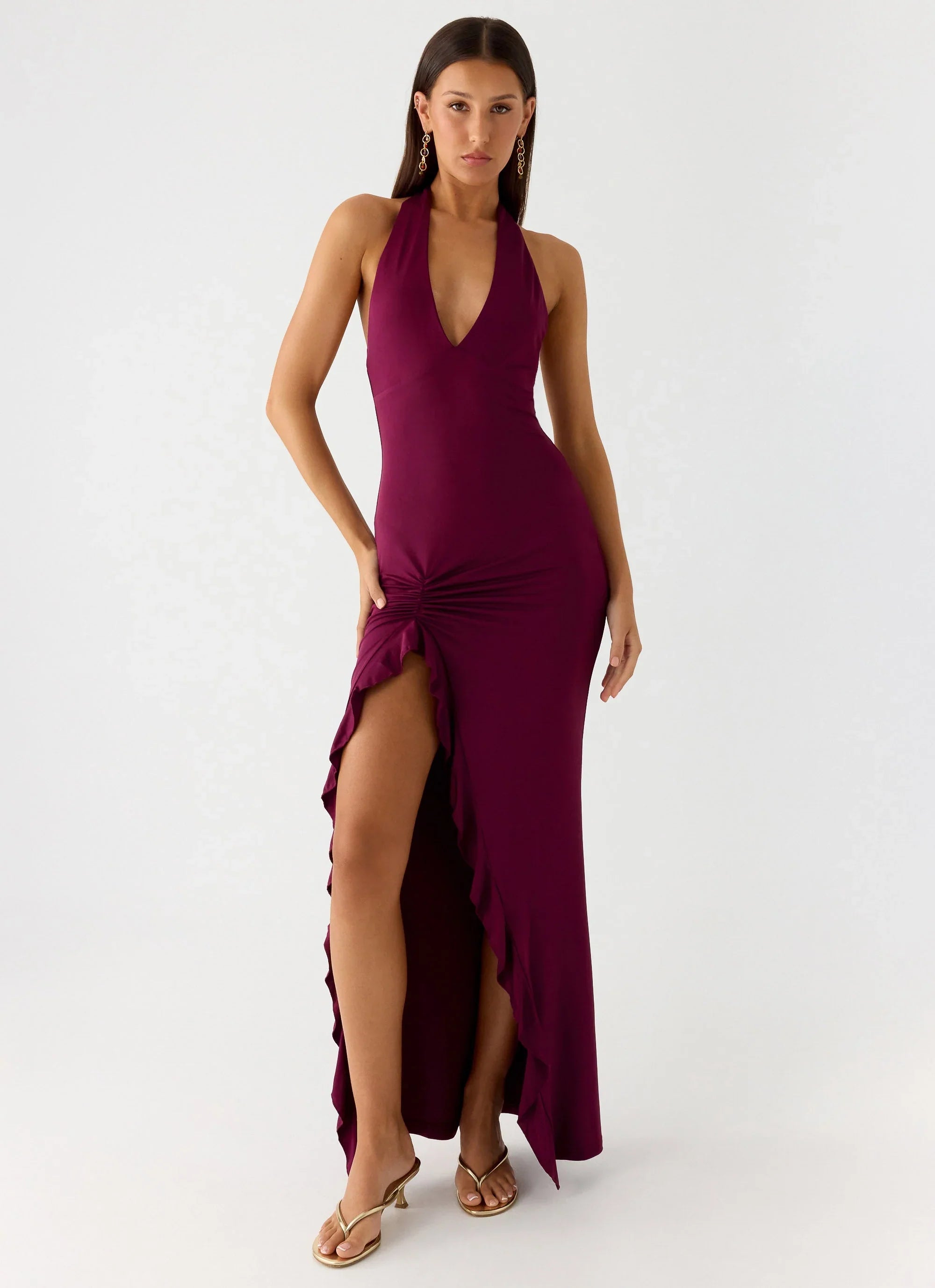 Robe longue Charmed By You - Prune