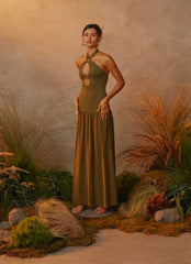 Robe longue Cypress Kiss - Kaki