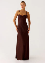 Robe longue Joanie - Chocolat
