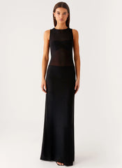 Robe longue en maille Lyria - Noire