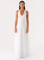 Robe longue en lin Heavy Hearted - Blanc