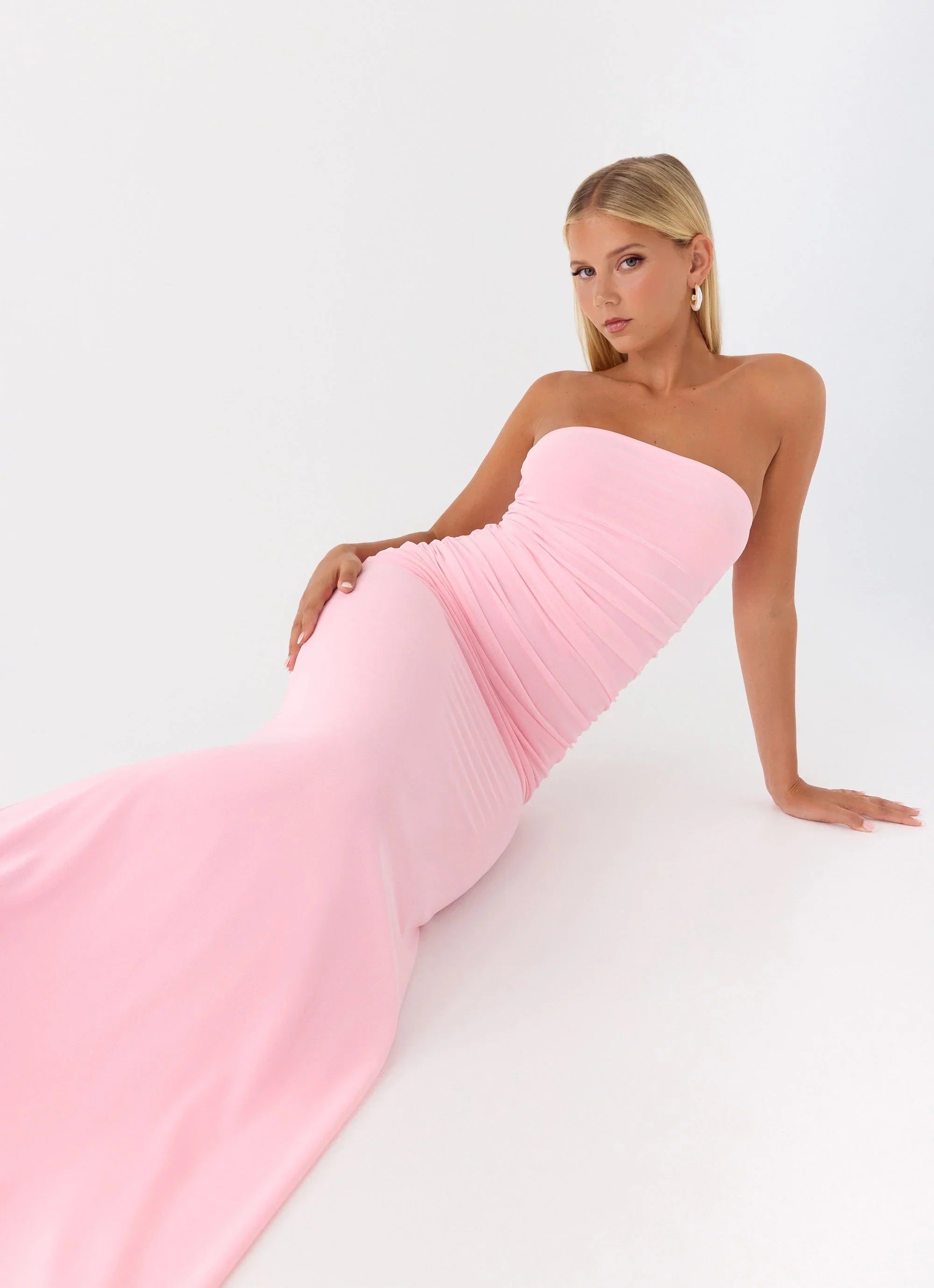 Robe longue bustier Iroha - Rose