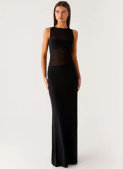 Robe longue en maille Lyria - Noire