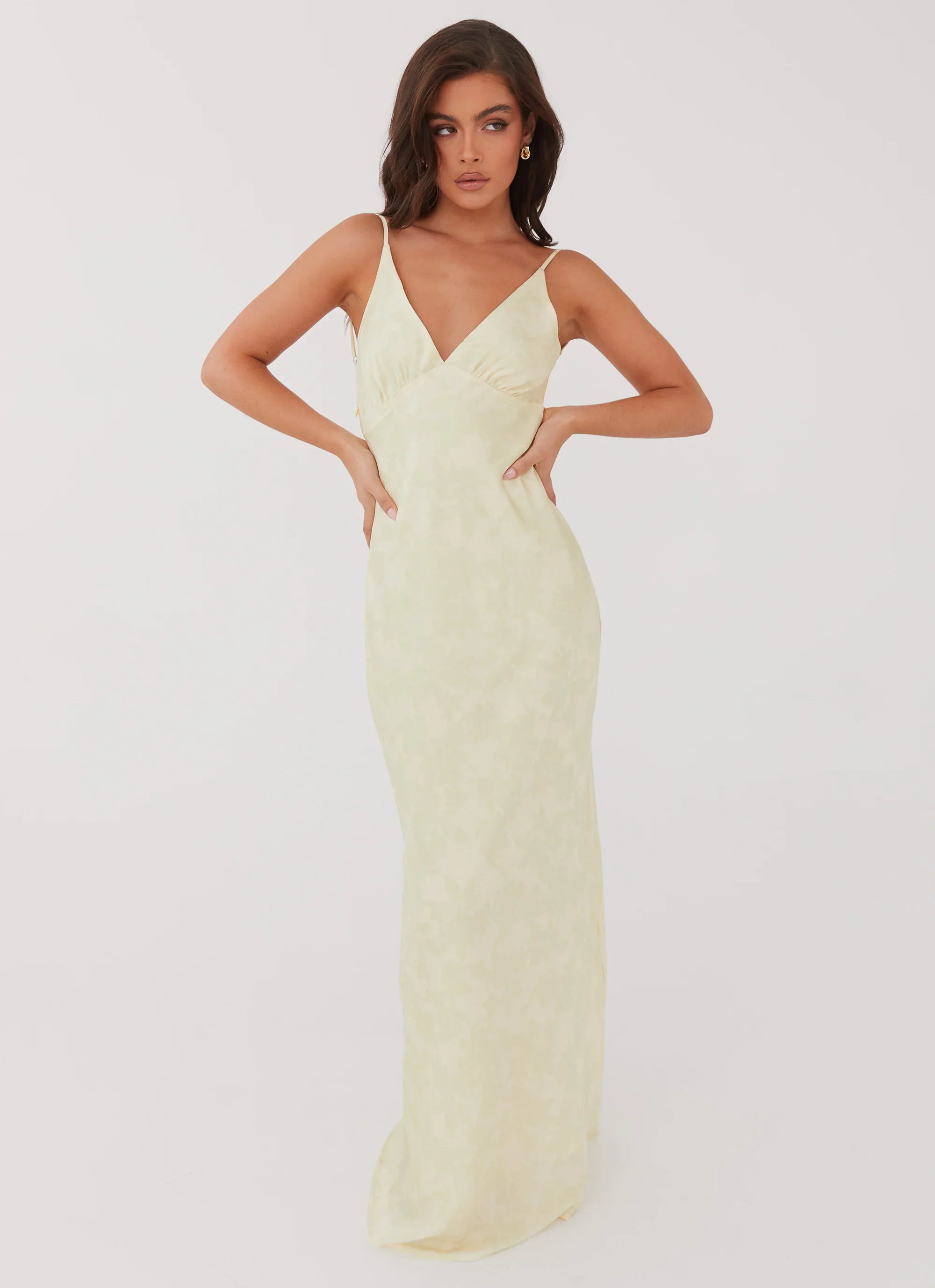 Robe longue Sorrento Sun – Imprimé floral jaune