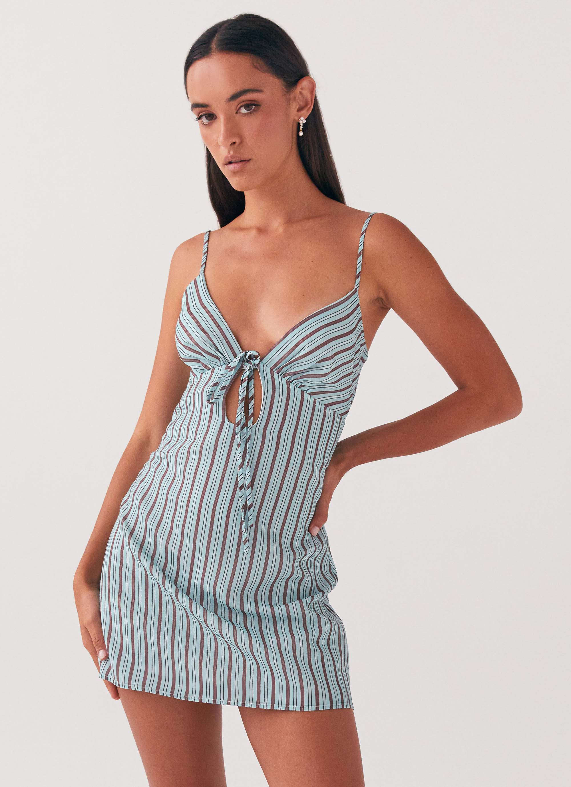 Mini-robe en lin Flora – Rayures côtières