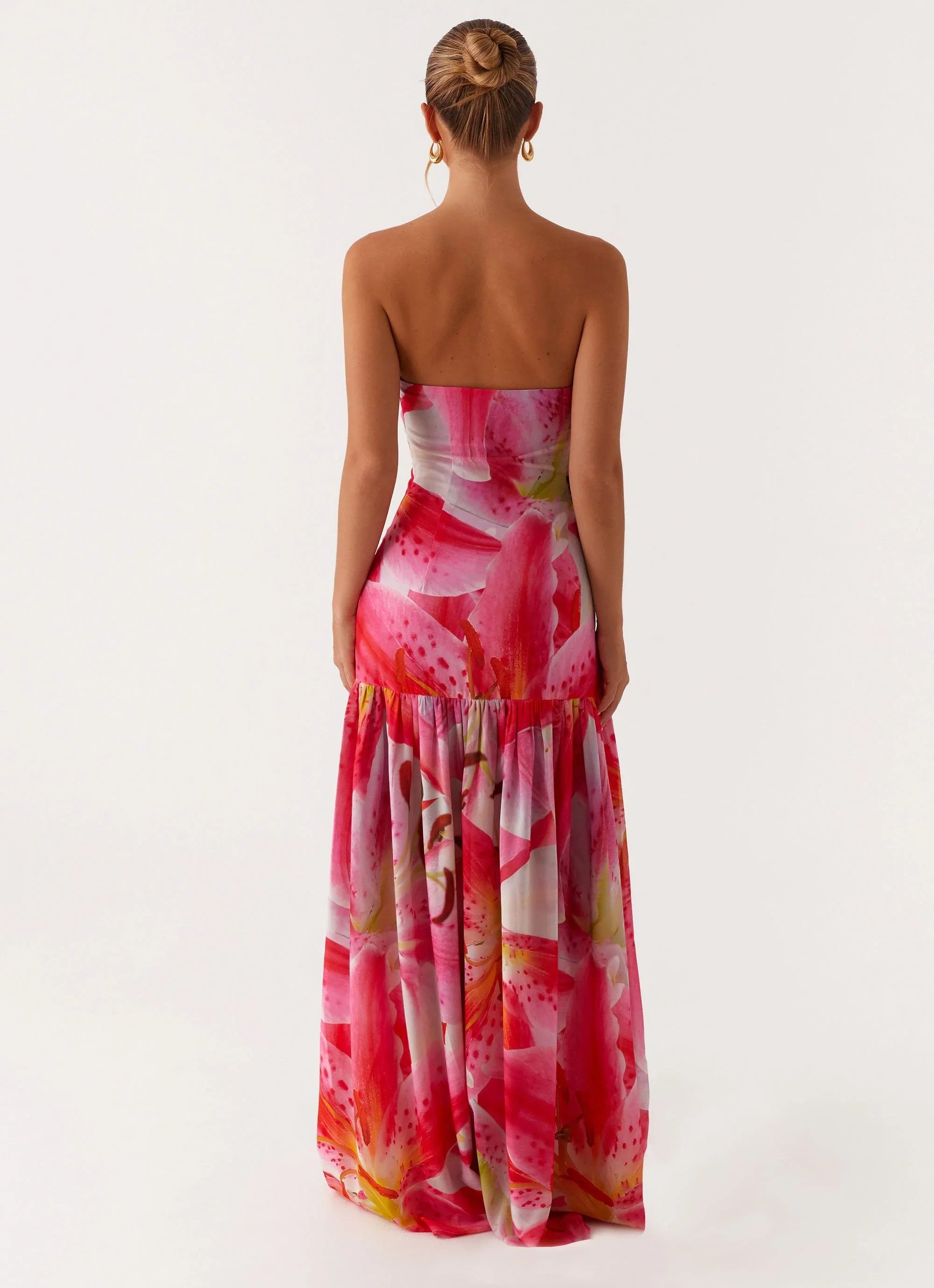 Robe longue bustier Eden - Lys Rose Blanc