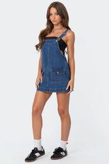 Mini-robe salopette en jean