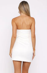 Robe bustier courte Nuits Dorées blanche