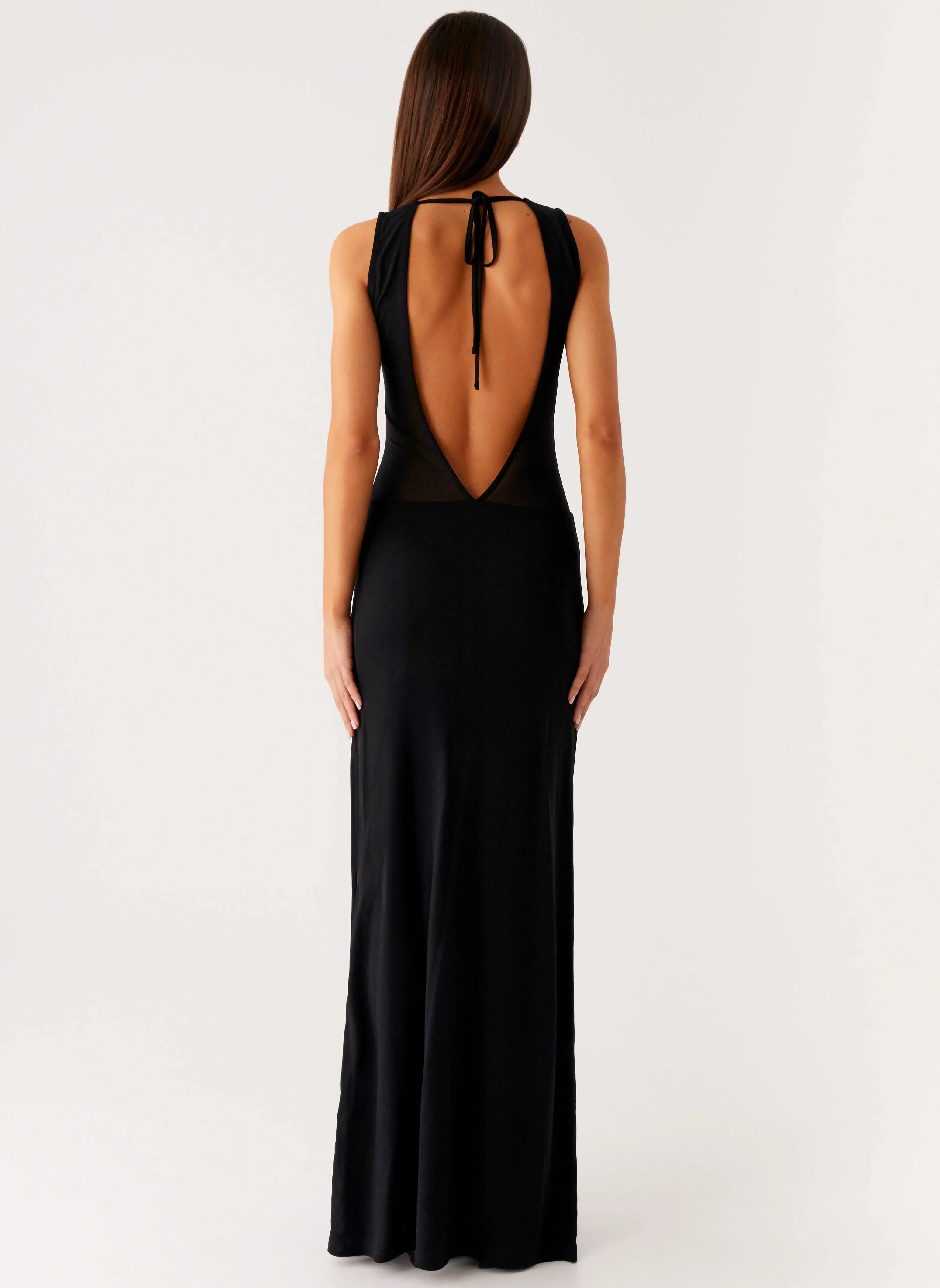 Robe longue en maille Lyria - Noire