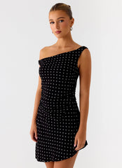 Mini-robe Delusional - Pois noirs
