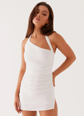 Robe mini en lin Annalisa – Blanc