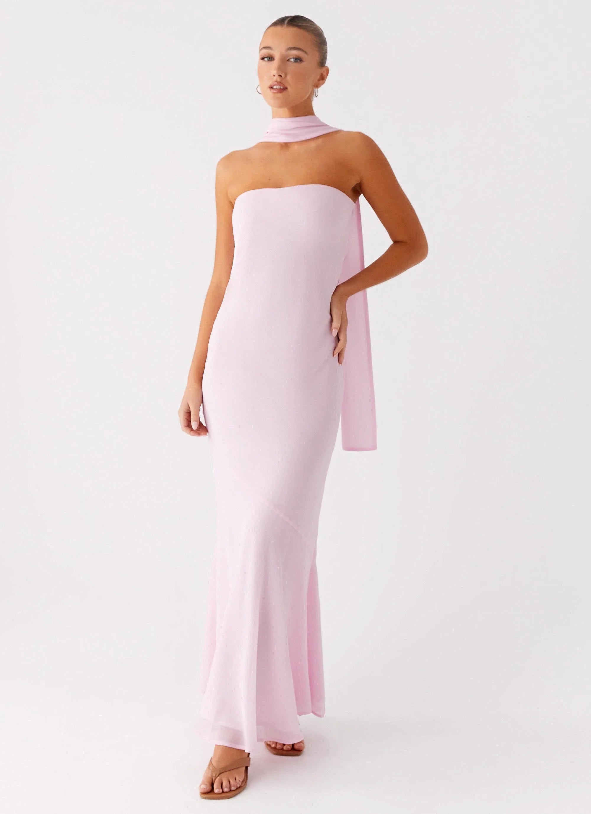 Robe longue sous la pagode – Rose