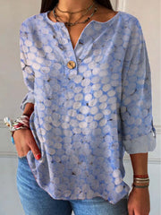 Women's Abstract Art Pattern Print Casual Cotton Linen Shirt