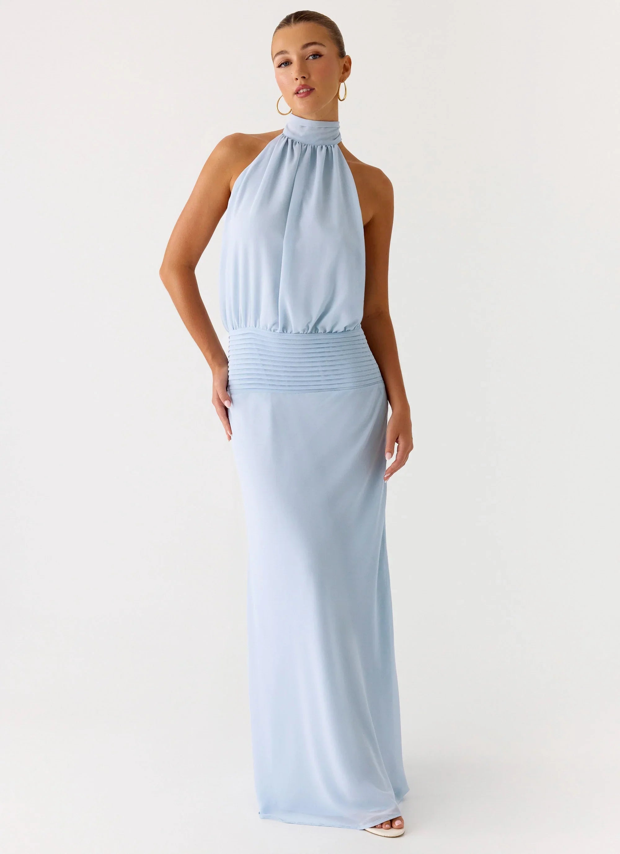 Robe longue Lalia - Bleu pâle