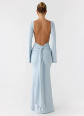 Robe longue à manches longues Midnight Song - Bleu brumeux