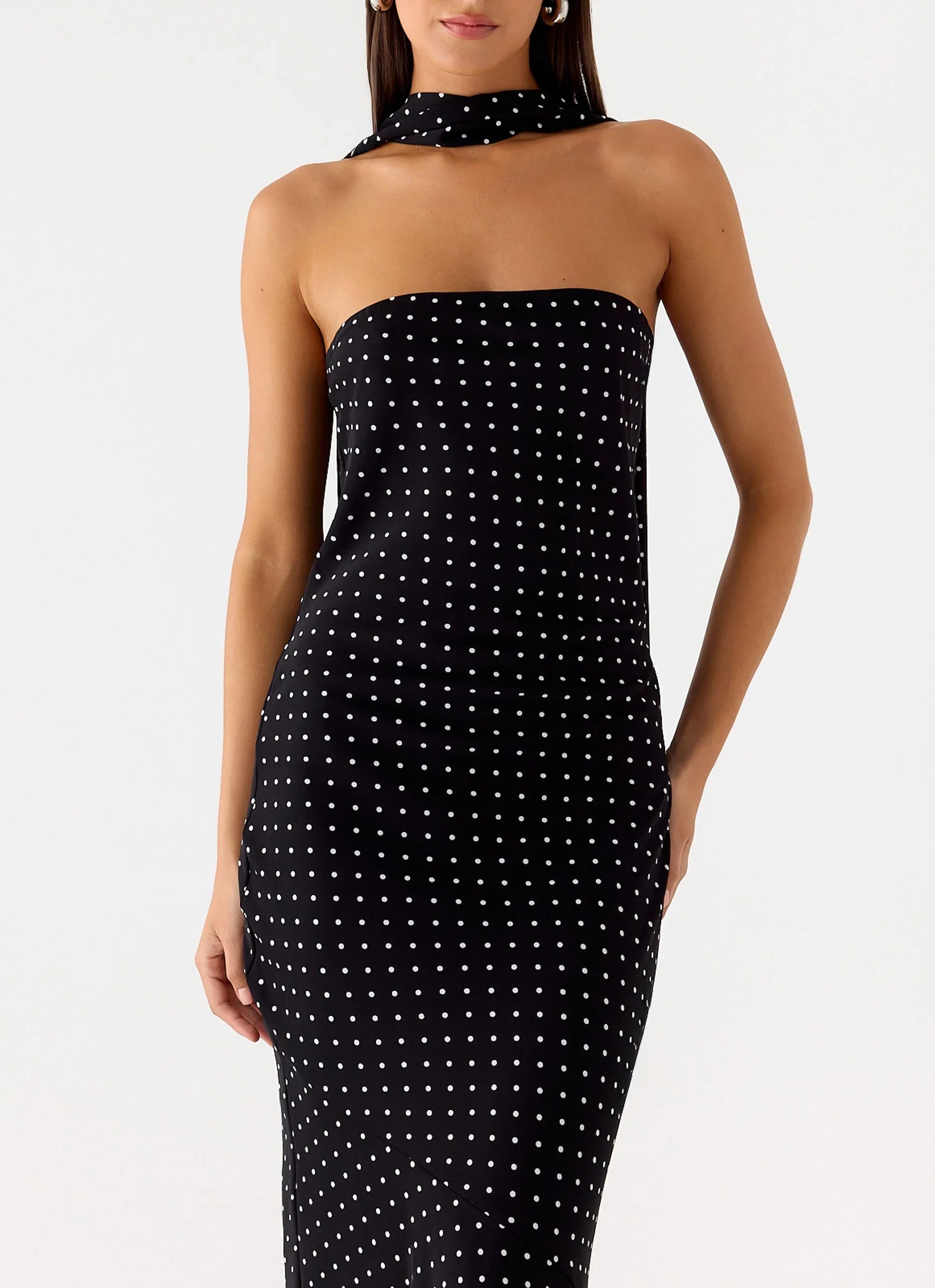 Robe longue Under The Pagoda - Pois noirs