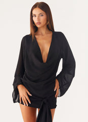 Robe Courte Manches Longues Sorrel - Noir