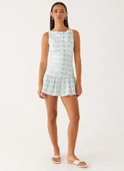 Robe Courte en Lin Meggie - Imprimé Doux Rêve