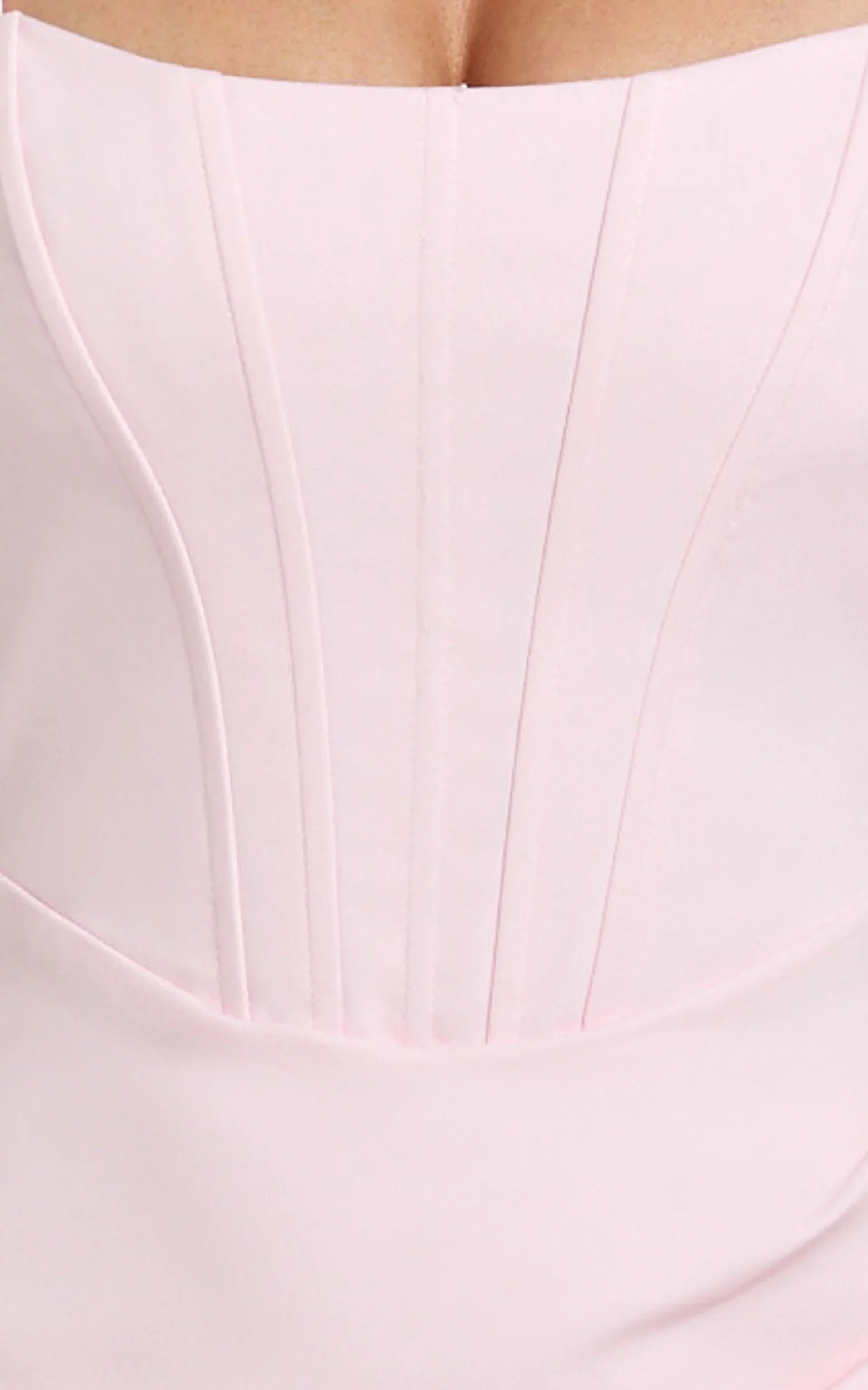 Robe longue Karlie – Robe ajustée à col rond rose