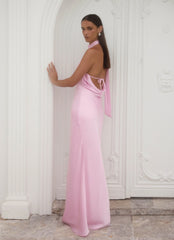 Robe longue écharpe Keena - Rose
