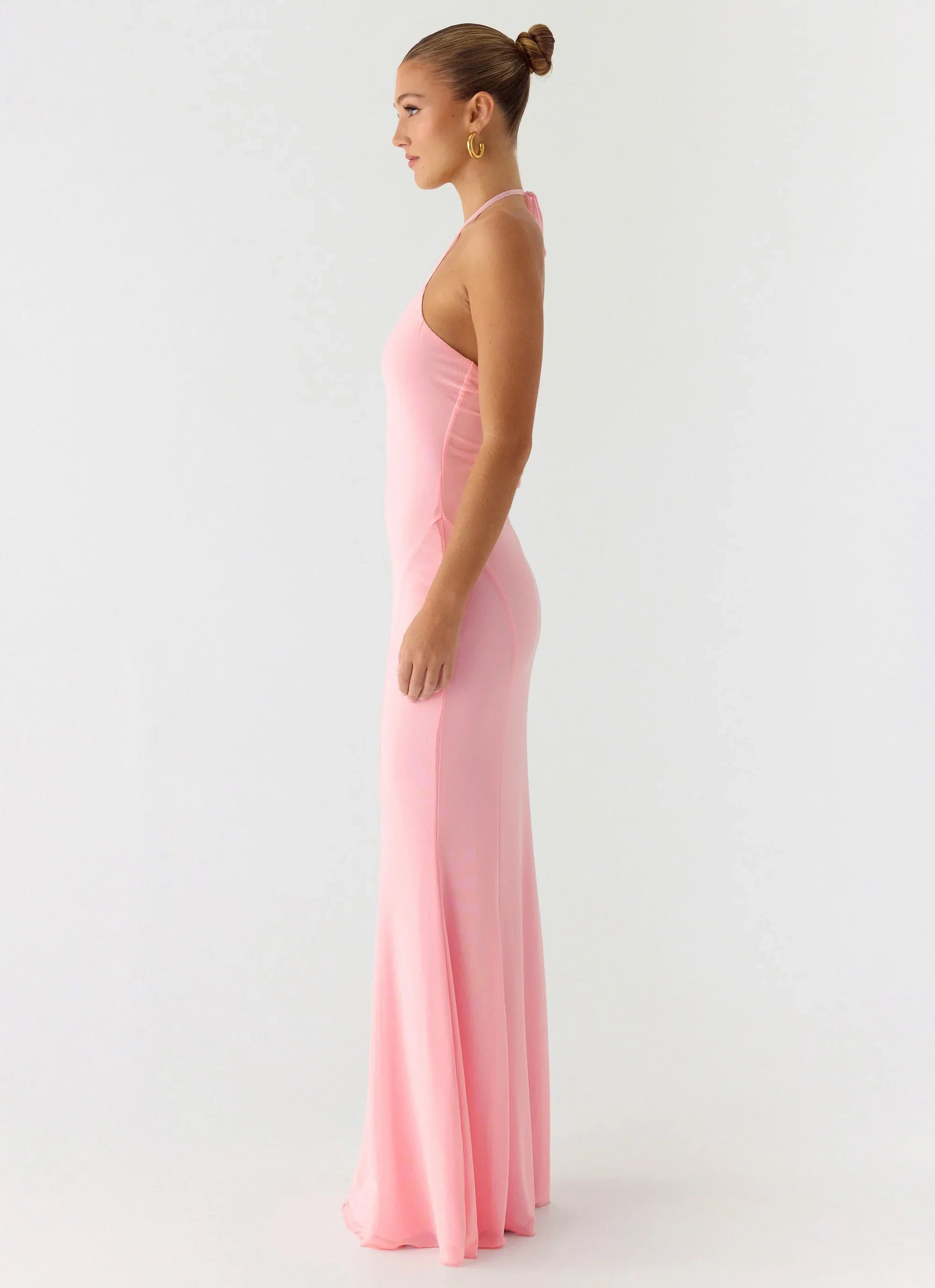Robe longue Jolin dos nu - Rose bébé