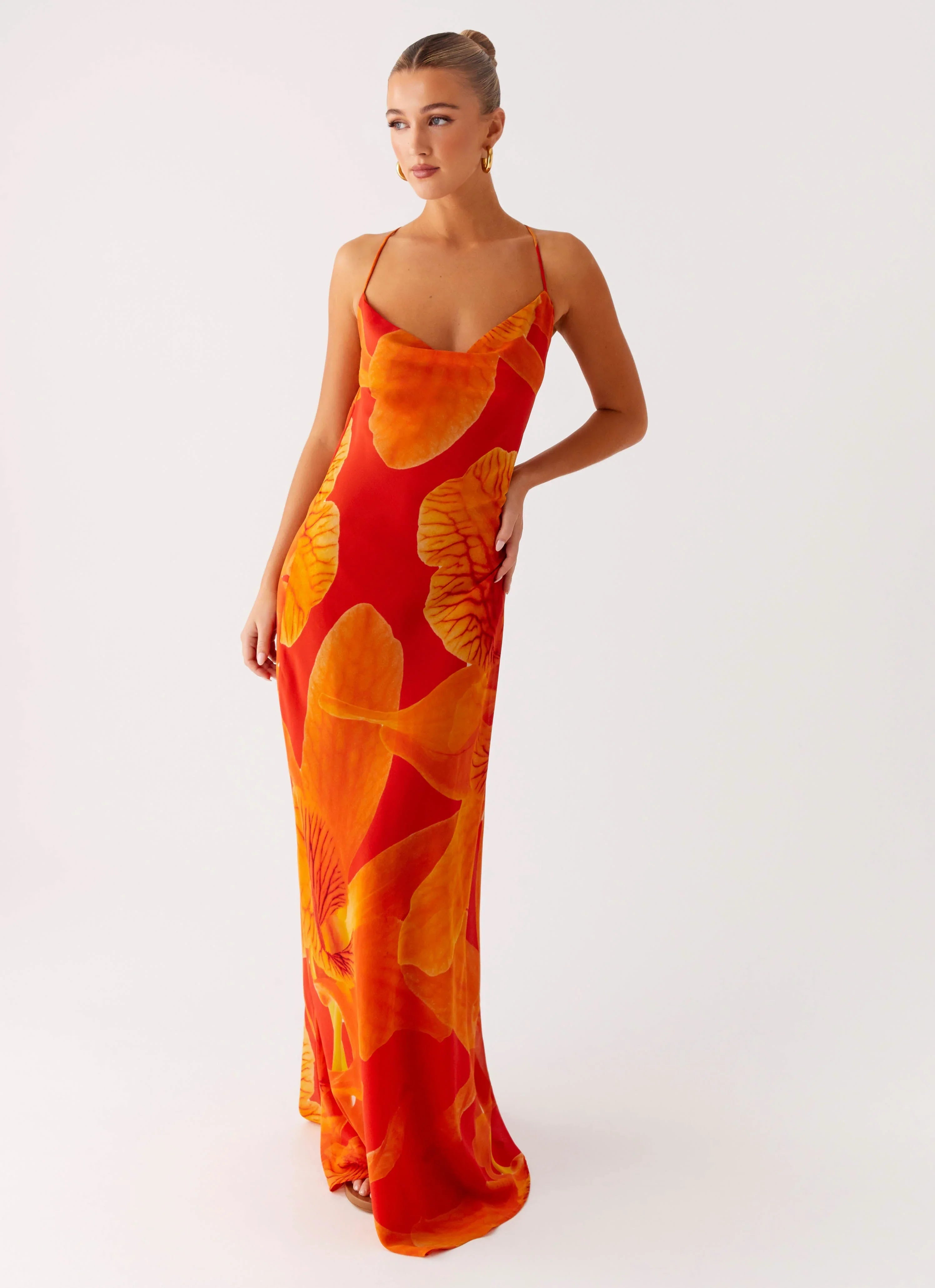 Robe longue d'après-midi – Orange Sérénité