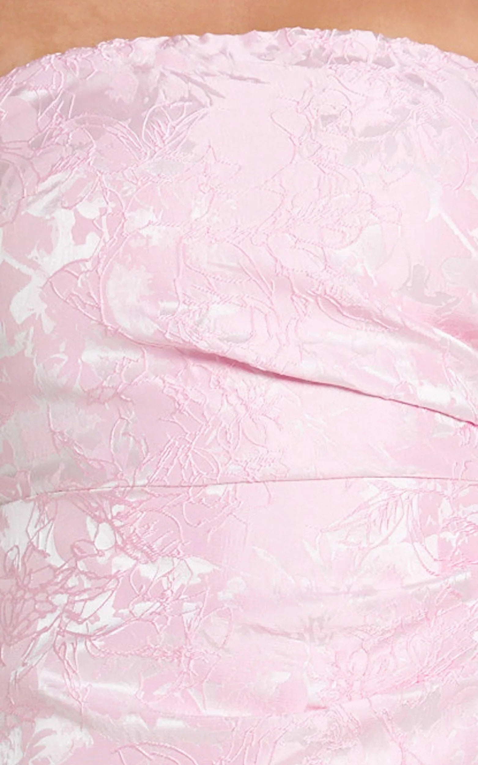 Mini-robe Laila - Robe bustier évasée en jacquard rose