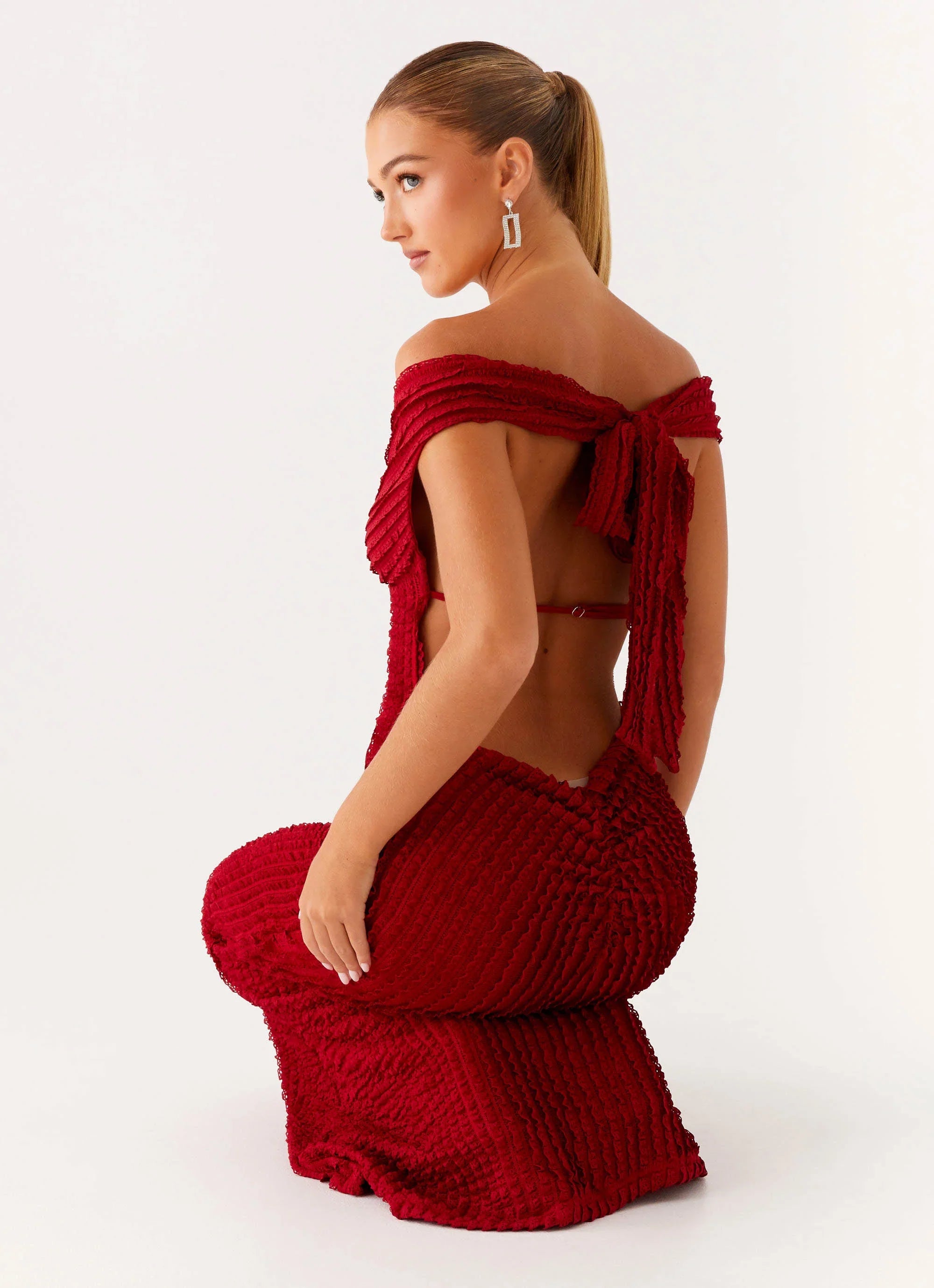 Robe longue Chantelle - Rouge