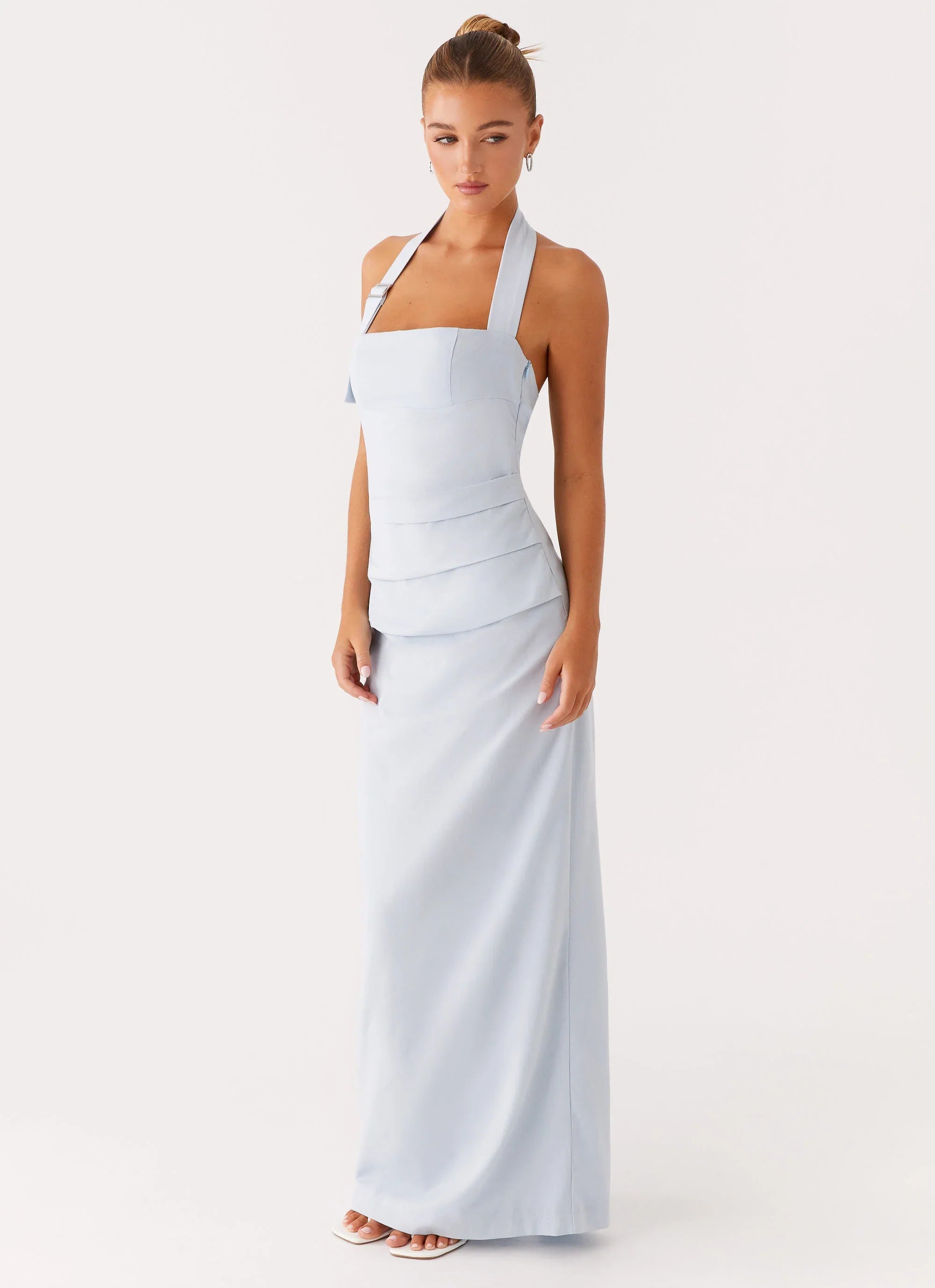 Robe longue "Rumour Has it" - Bleu