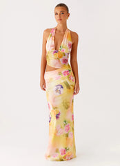 Robe longue dos-nu Main Act - Imprimé fleuri éclatant