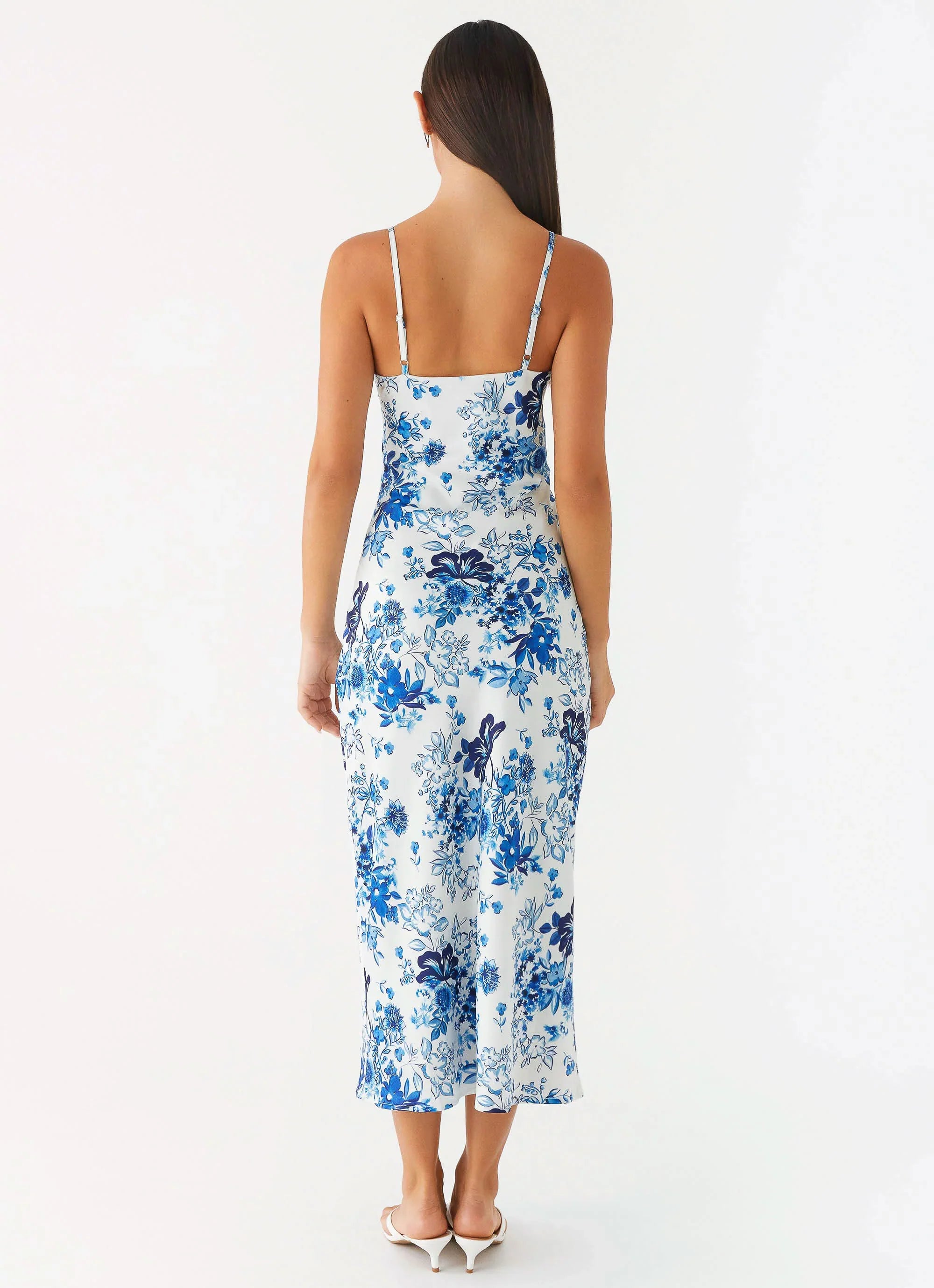 Robe midi Take Chances - Bleu ciel serein fleuri
